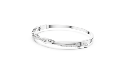 925 Silver Moissanite Twisted Bangle Bracelet 14K Gold Plated