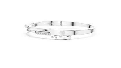 925 Silver Moissanite Twisted Bangle Bracelet 14K Gold Plated