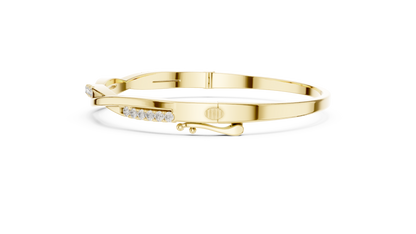 925 Silver Moissanite Twisted Bangle Bracelet 14K Gold Plated
