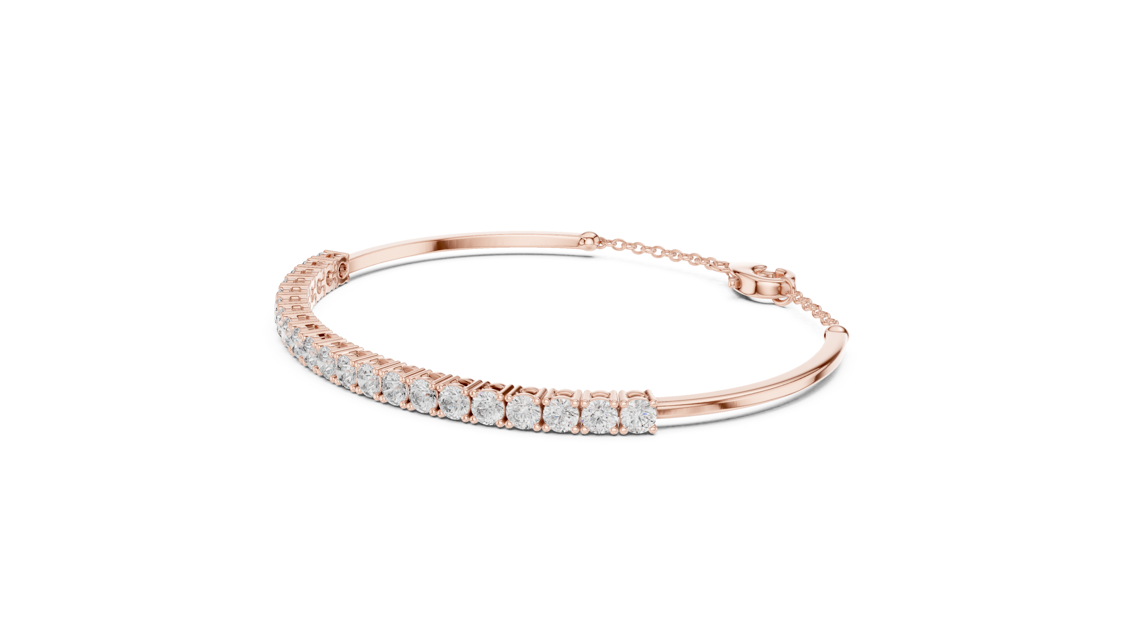 RKC 925 Sterling Silwer 0.39Ct Moissanite Damesarmband 14K Geelgoud Vergulde Wt 11.50gm