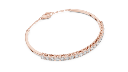RKC 925 Sterling Silwer 0.39Ct Moissanite Damesarmband 14K Geelgoud Vergulde Wt 11.50gm
