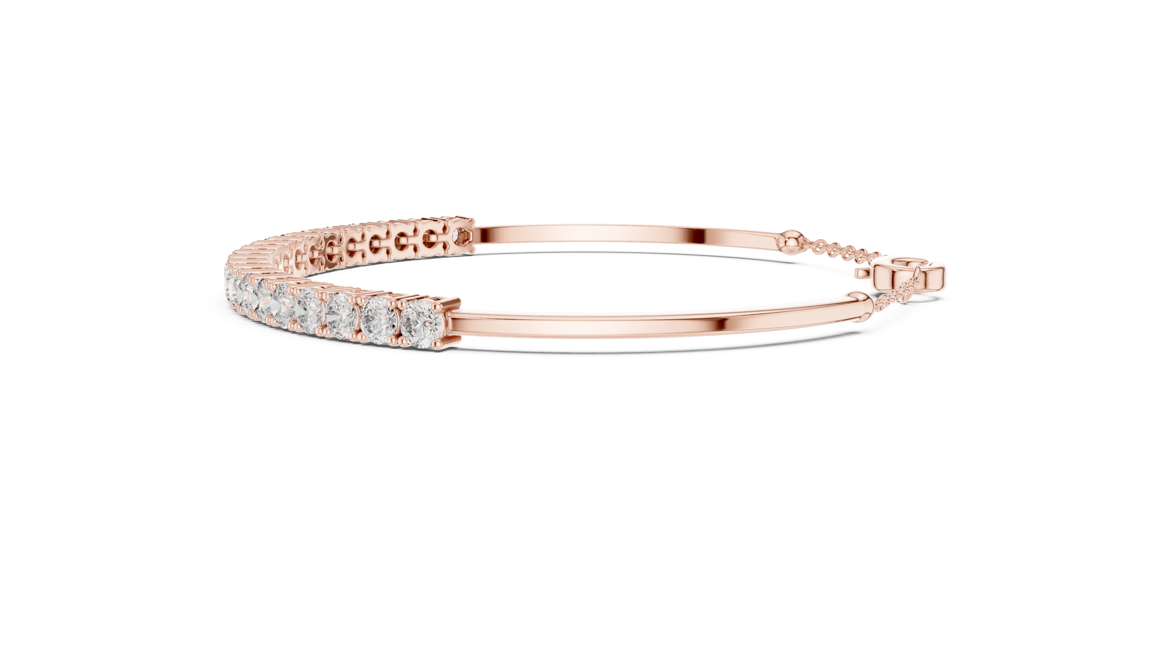 RKC 925 Sterling Silwer 0.39Ct Moissanite Damesarmband 14K Geelgoud Vergulde Wt 11.50gm