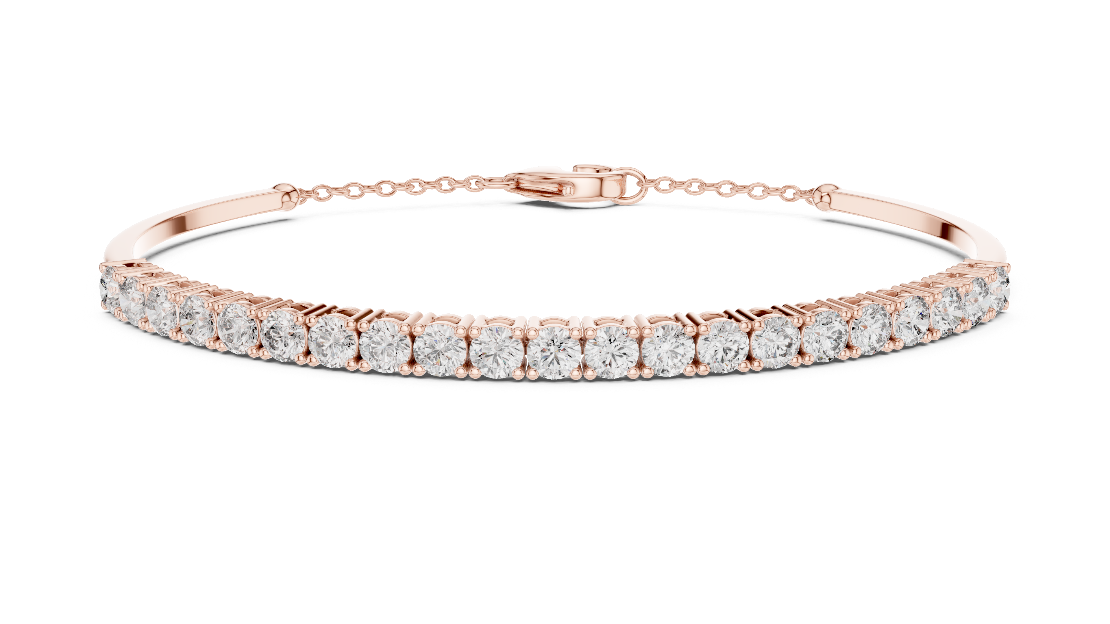 RKC 925 Sterling Silwer 0.39Ct Moissanite Damesarmband 14K Geelgoud Vergulde Wt 11.50gm