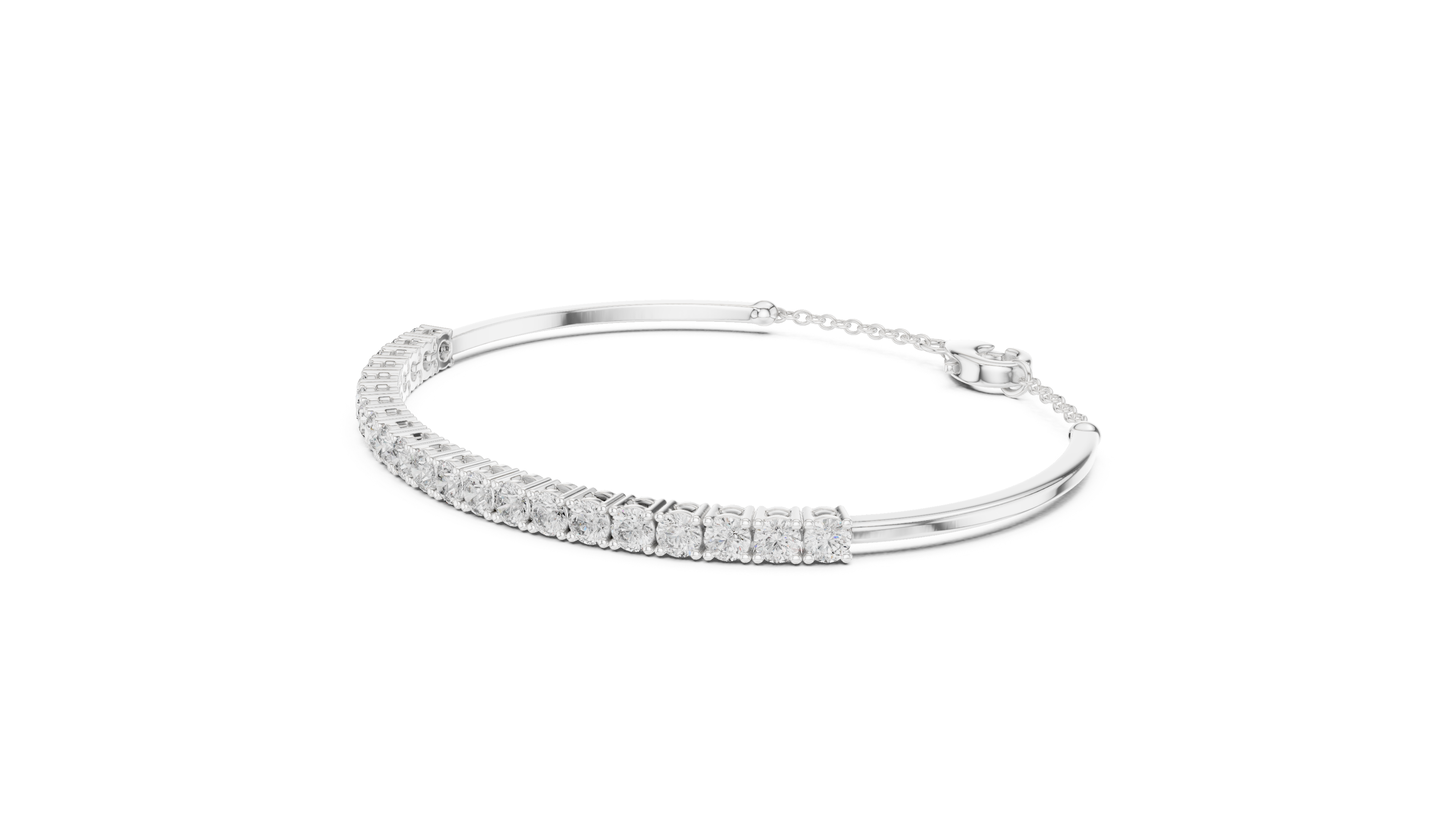 RKC 925 Sterling Silwer 0.39Ct Moissanite Damesarmband 14K Geelgoud Vergulde Wt 11.50gm