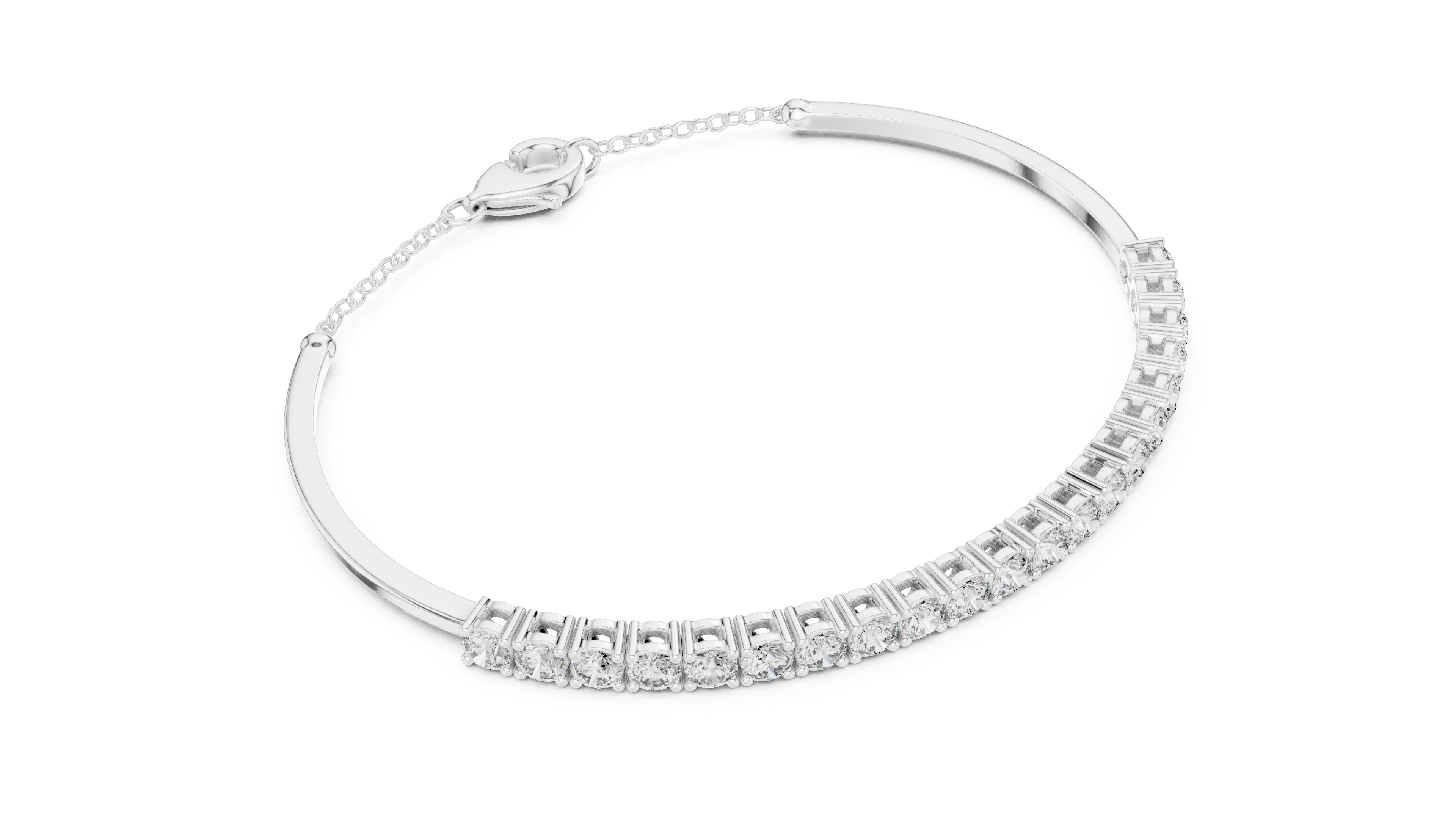 RKC 925 Sterling Silwer 0.39Ct Moissanite Damesarmband 14K Geelgoud Vergulde Wt 11.50gm