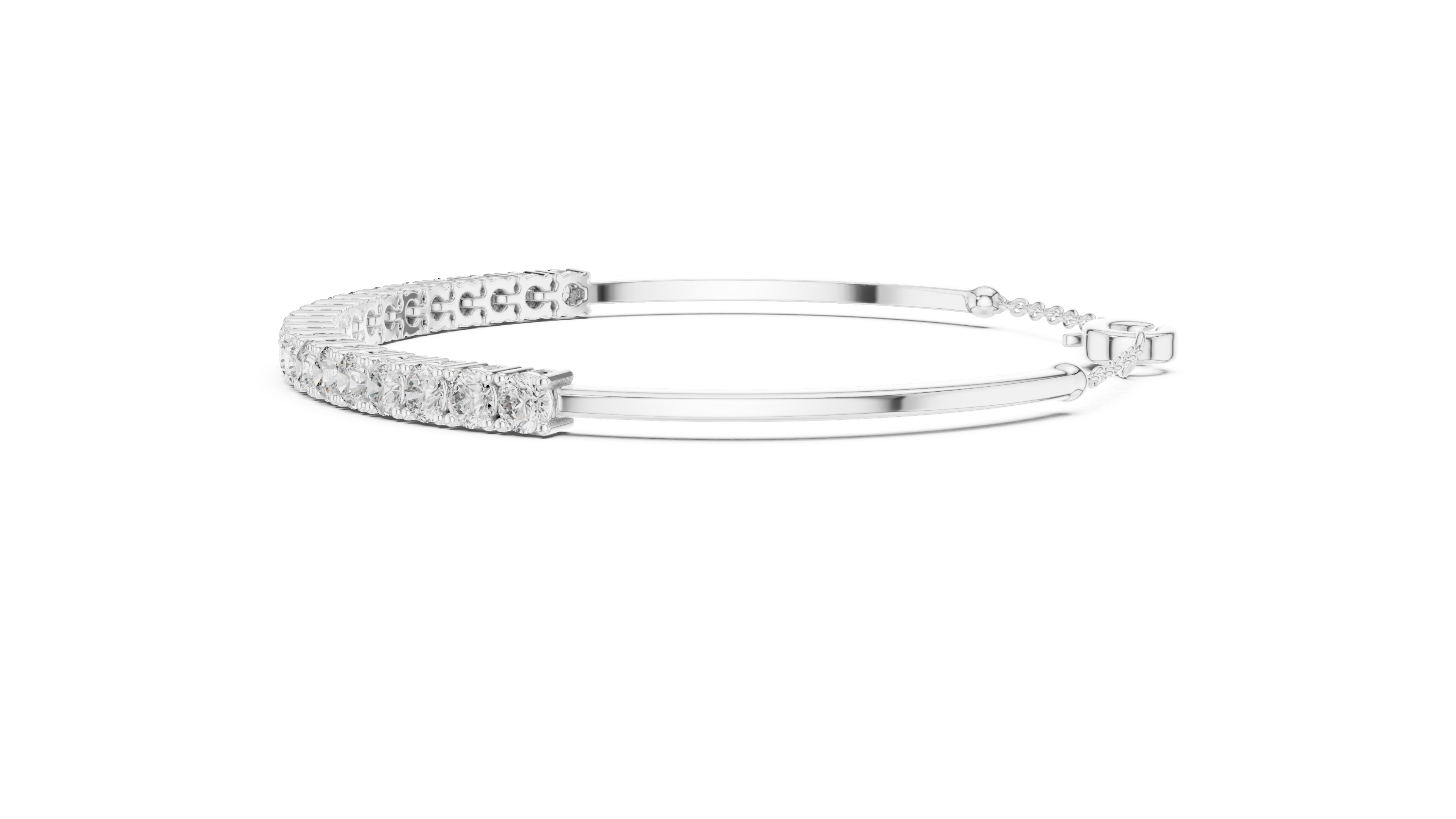 RKC 925 Sterling Silwer 0.39Ct Moissanite Damesarmband 14K Geelgoud Vergulde Wt 11.50gm
