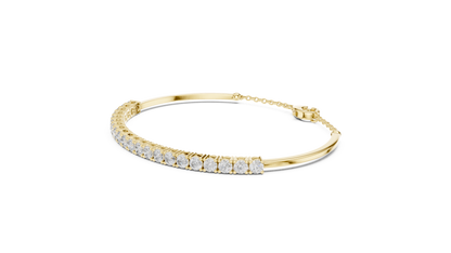 RKC 925 Sterling Silwer 0.39Ct Moissanite Damesarmband 14K Geelgoud Vergulde Wt 11.50gm