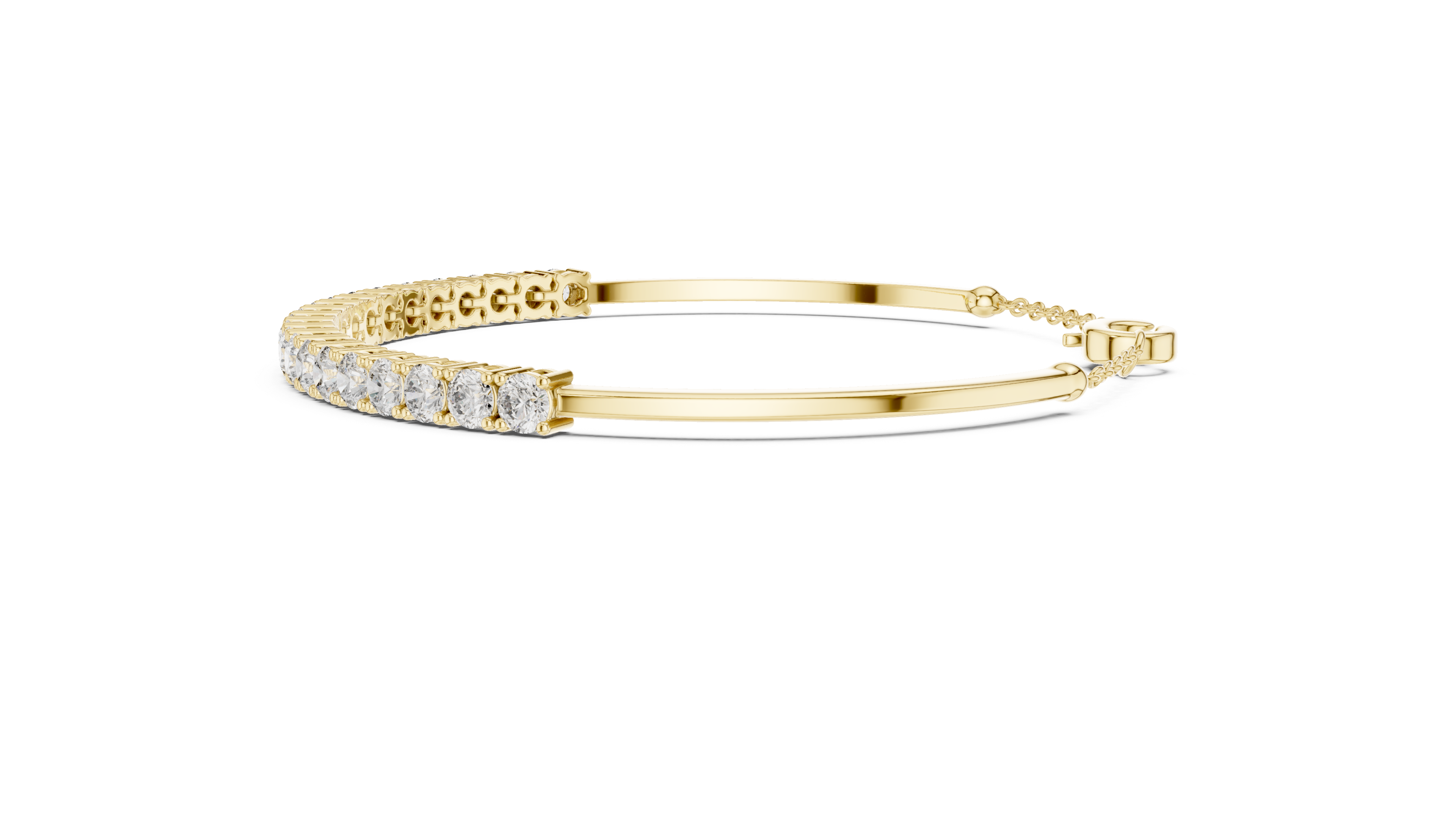 RKC 925 Sterling Silwer 0.39Ct Moissanite Damesarmband 14K Geelgoud Vergulde Wt 11.50gm