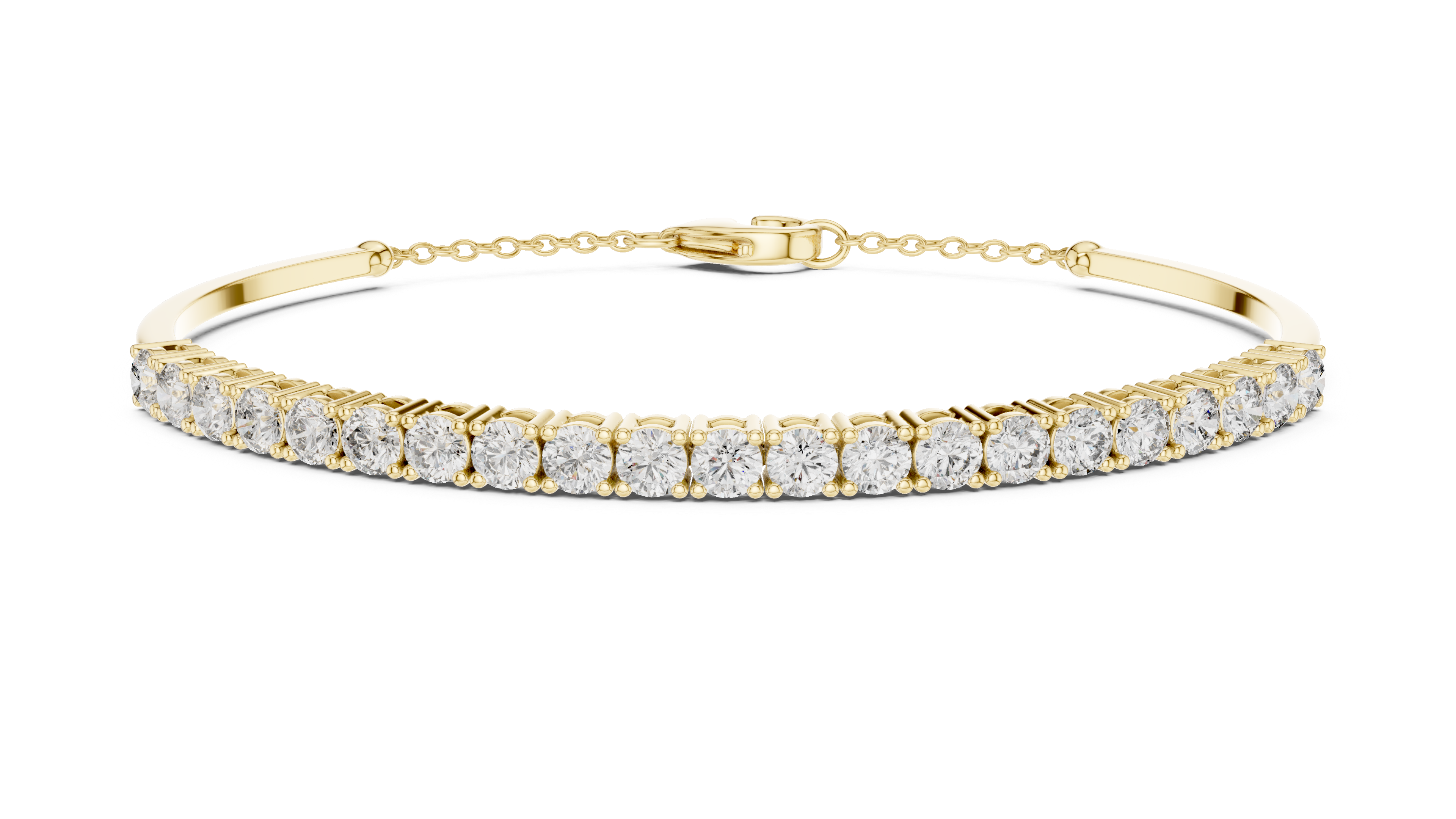 RKC 925 Sterling Silwer 0.39Ct Moissanite Damesarmband 14K Geelgoud Vergulde Wt 11.50gm