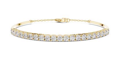 RKC 925 Sterling Silwer 0.39Ct Moissanite Damesarmband 14K Geelgoud Vergulde Wt 11.50gm