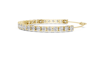 RKC 925 纯银 0.39 克拉莫桑石女士手链 镀 14K 黄金 重量 11.50 克
