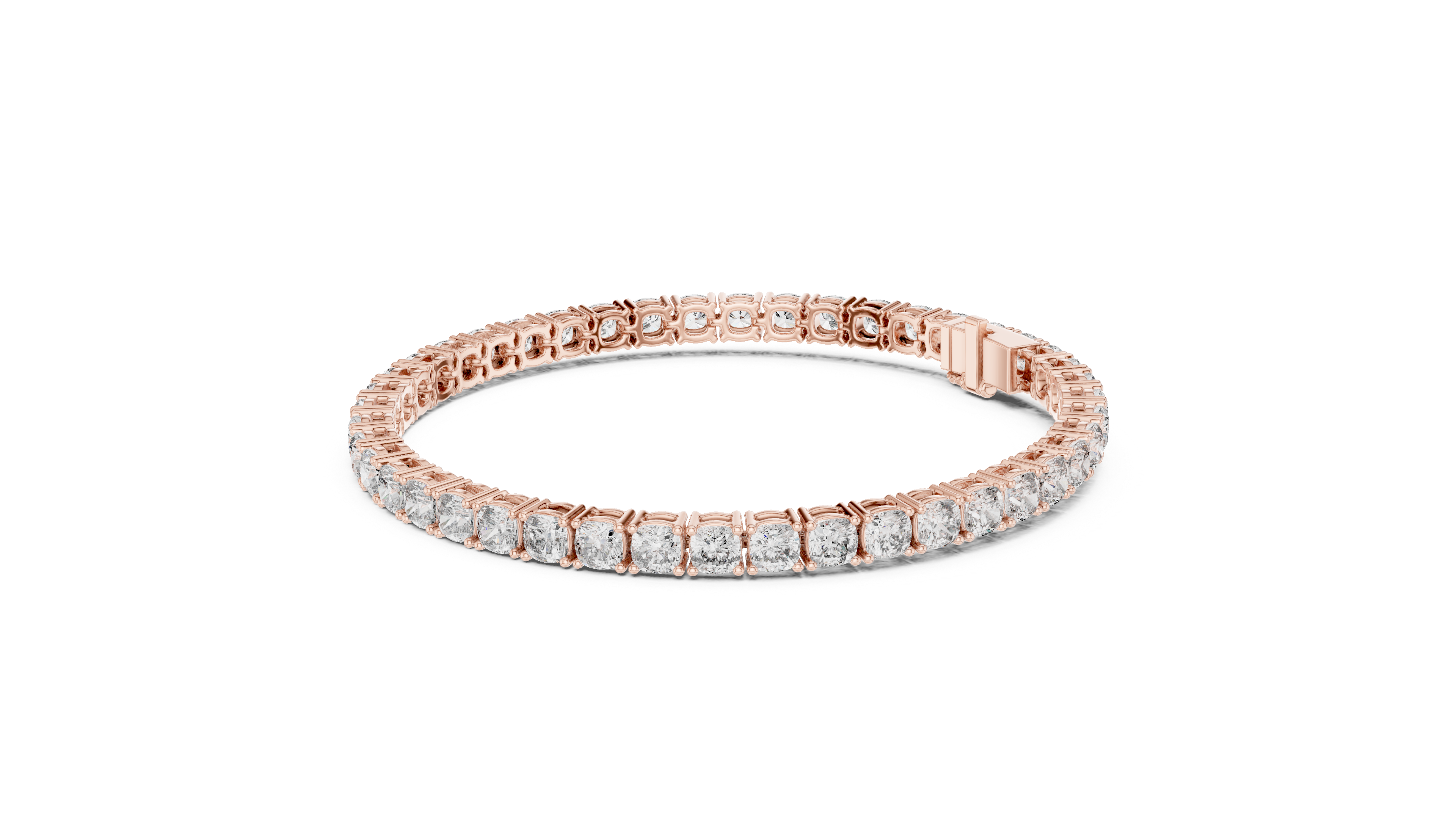 925 Silver Round Cut Moissanite Tennis Bracelet 14K Gold Plated