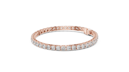 925 Silver Round Cut Moissanite Tennis Bracelet 14K Gold Plated