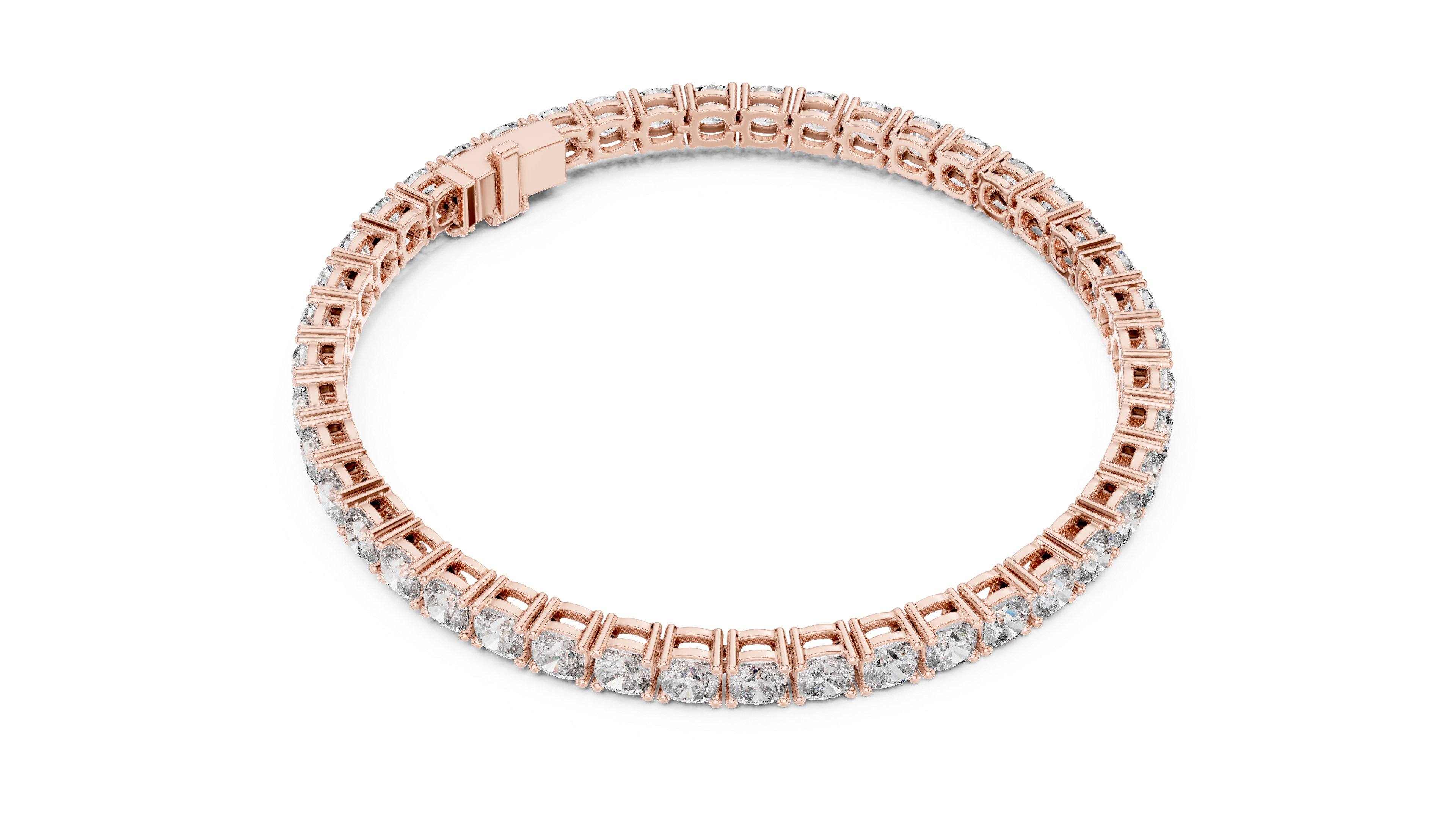 925 Silver Round Cut Moissanite Tennis Bracelet 14K Gold Plated