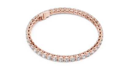 925 Silver Round Cut Moissanite Tennis Bracelet 14K Gold Plated