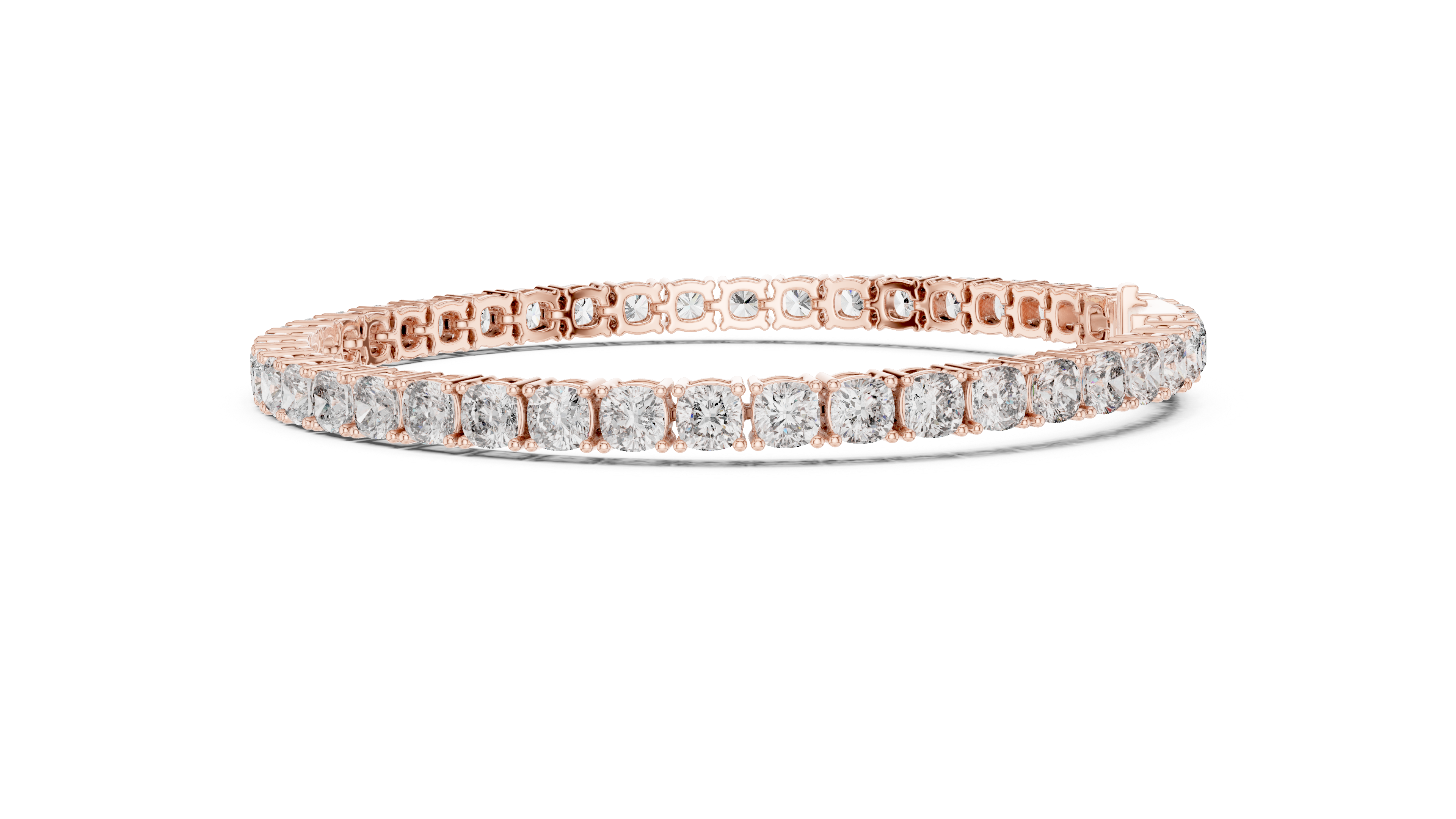 925 Silver Round Cut Moissanite Tennis Bracelet 14K Gold Plated