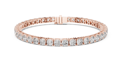925 Silver Round Cut Moissanite Tennis Bracelet 14K Gold Plated