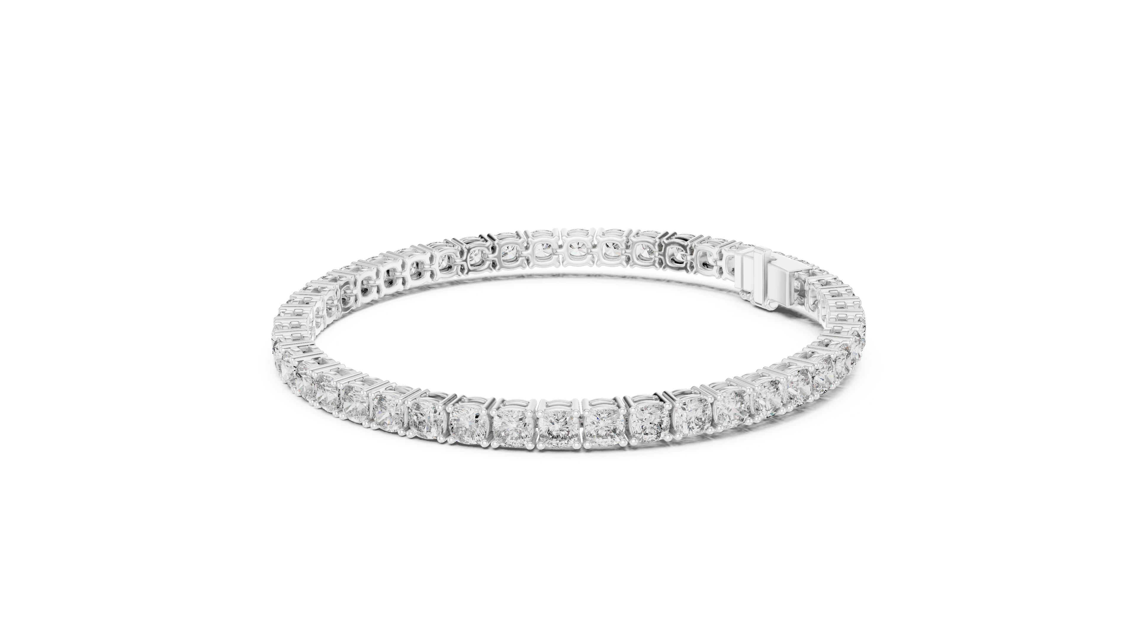 925 Silver Round Cut Moissanite Tennis Bracelet 14K Gold Plated