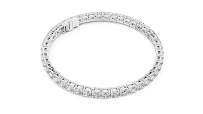 925 Silver Round Cut Moissanite Tennis Bracelet 14K Gold Plated