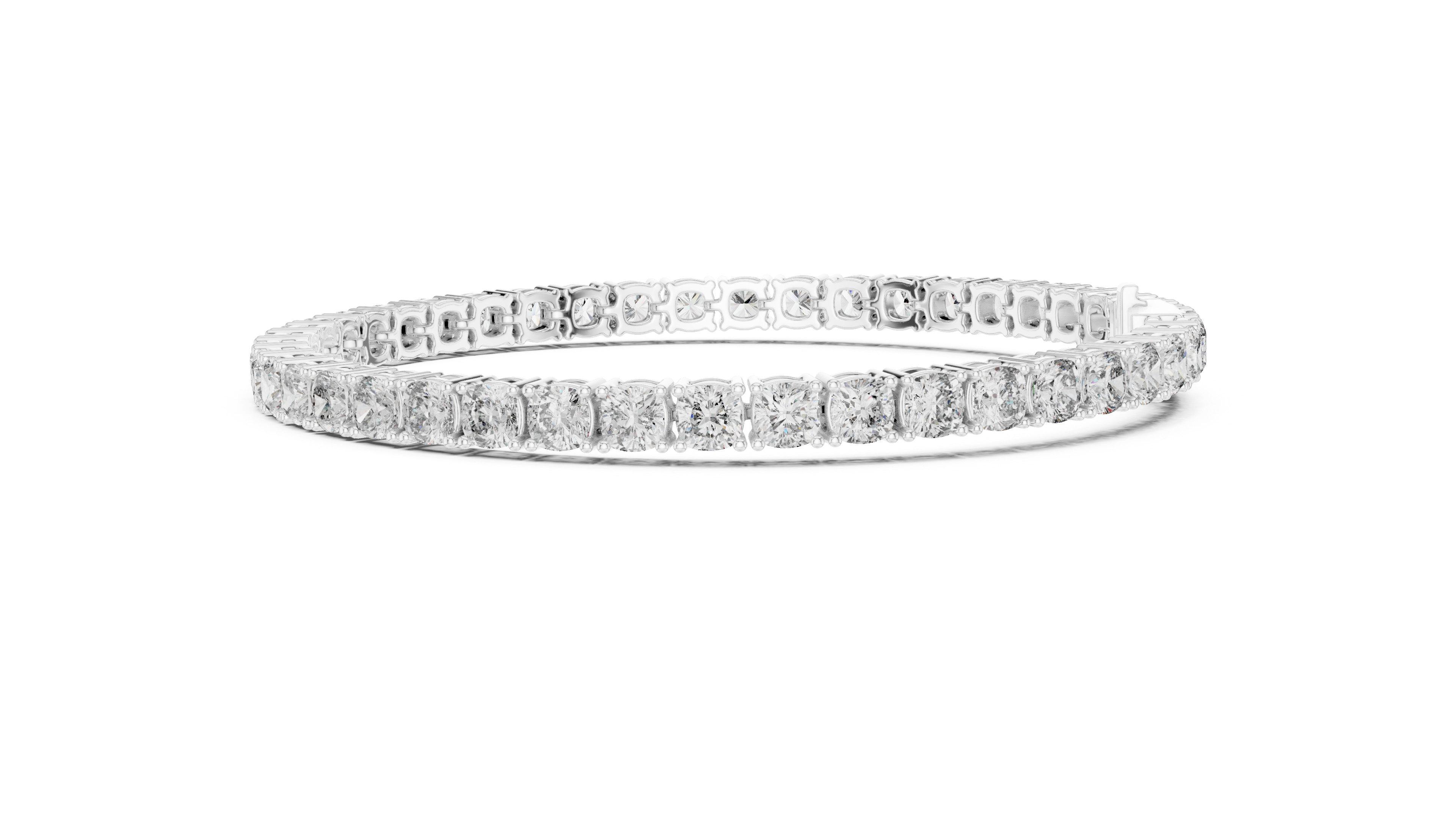 925 Silver Round Cut Moissanite Tennis Bracelet 14K Gold Plated