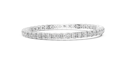 925 Silver Round Cut Moissanite Tennis Bracelet 14K Gold Plated