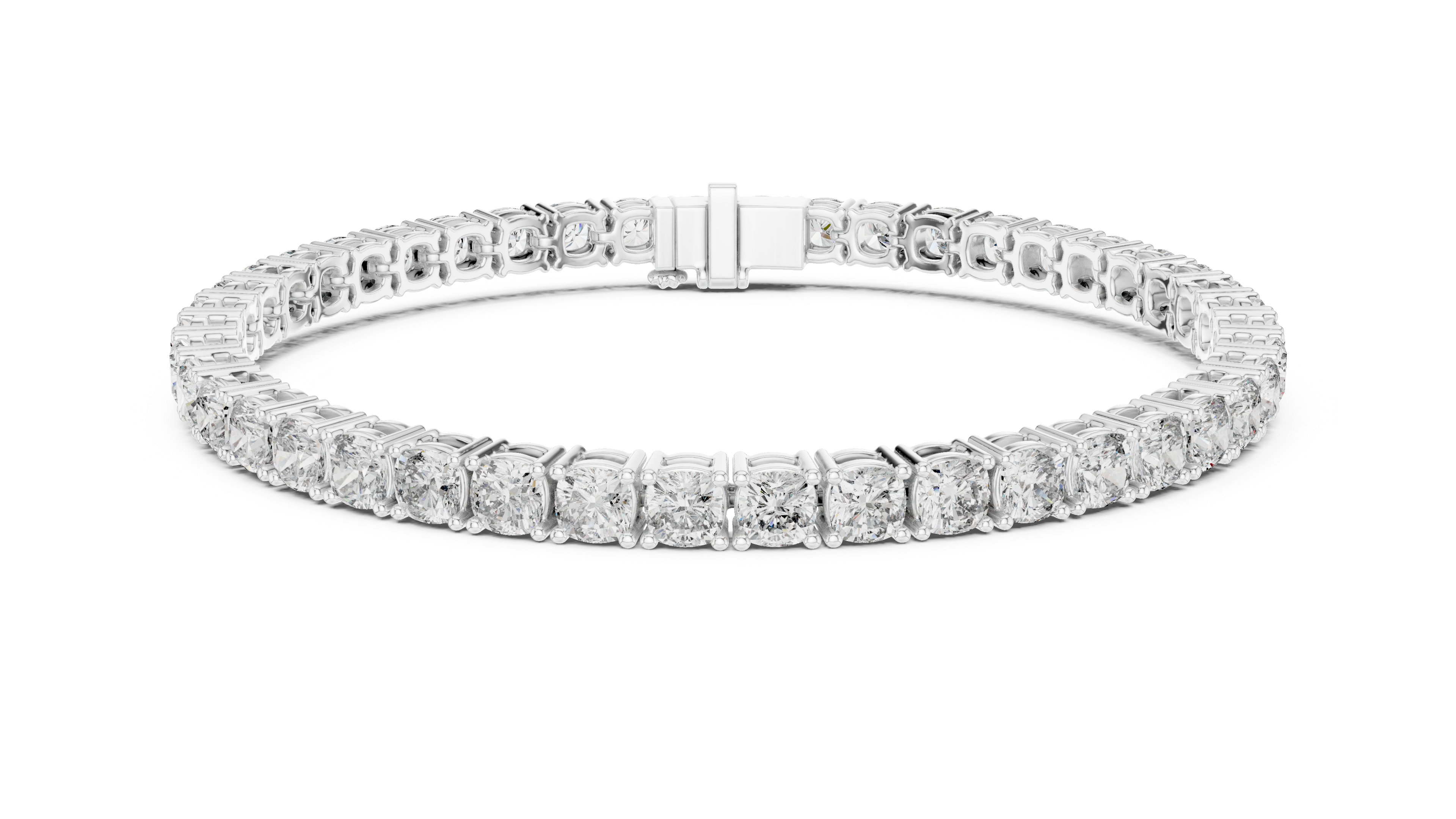 925 Silver Round Cut Moissanite Tennis Bracelet 14K Gold Plated