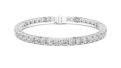 925 Silver Round Cut Moissanite Tennis Bracelet 14K Gold Plated