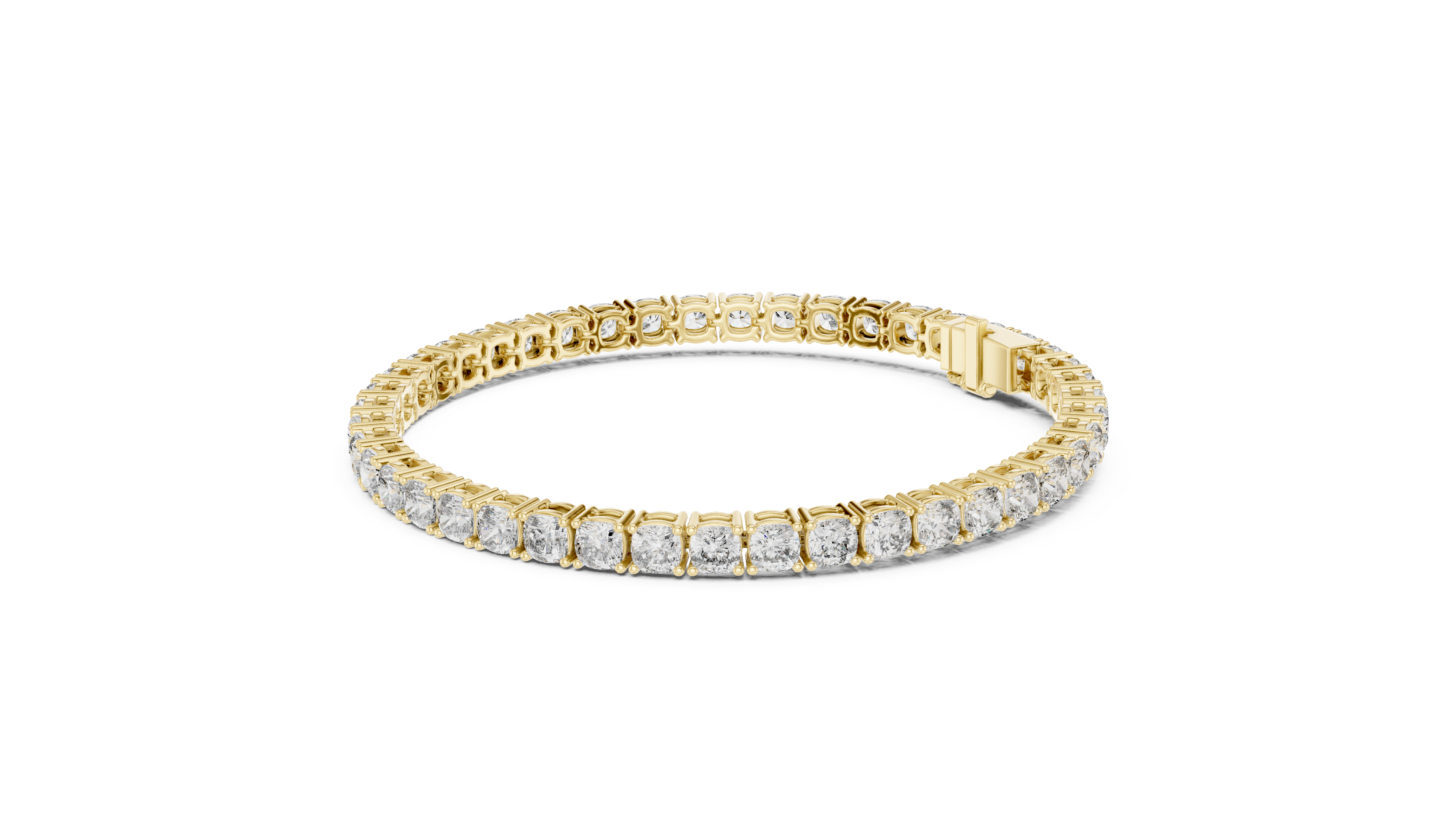925 Silver Round Cut Moissanite Tennis Bracelet 14K Gold Plated