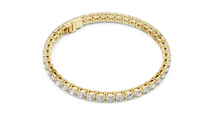 925 Silver Round Cut Moissanite Tennis Bracelet 14K Gold Plated
