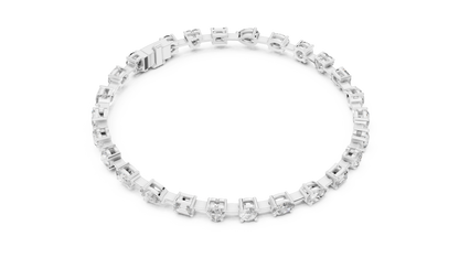 925 Silver Mixed Cut Moissanite Tennis Bracelet 14K Gold Plated