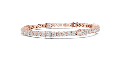 RKC 925 સ્ટર્લિંગ સિલ્વર 0.39Ct મોઈસાનાઈટ મહિલા બ્રેસલેટ 14K યલો ગોલ્ડ પ્લેટેડ Wt 11.50gm