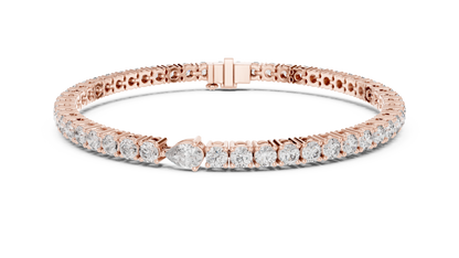 925 Silver Certified Moissanite Tennis Bracelet 14K Gold Plated