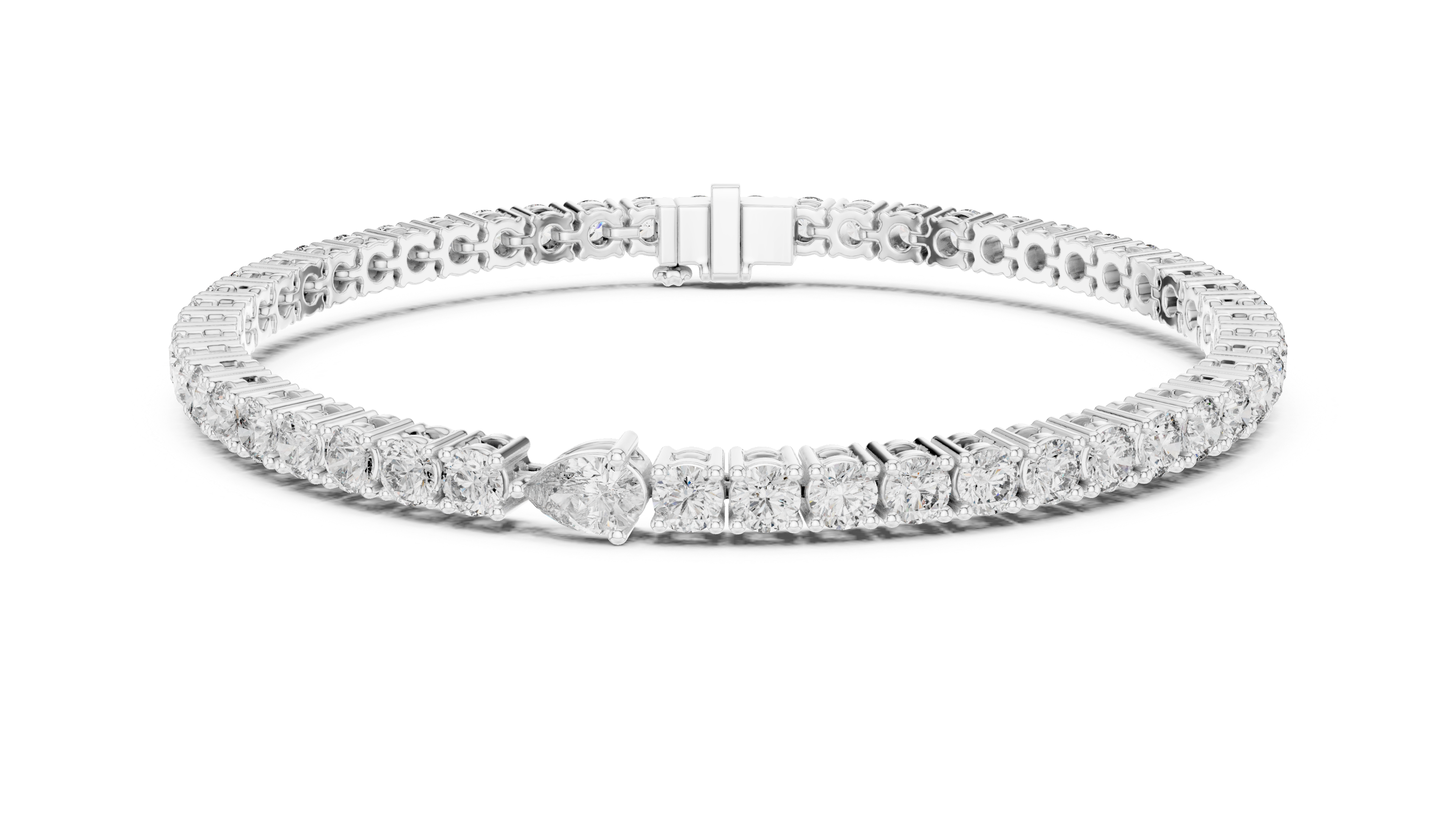 925 Silver Certified Moissanite Tennis Bracelet 14K Gold Plated