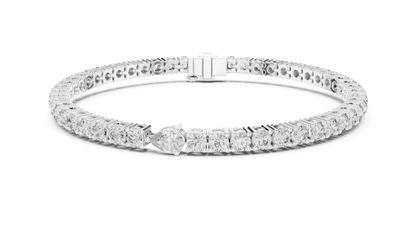 925 Silver Certified Moissanite Tennis Bracelet 14K Gold Plated
