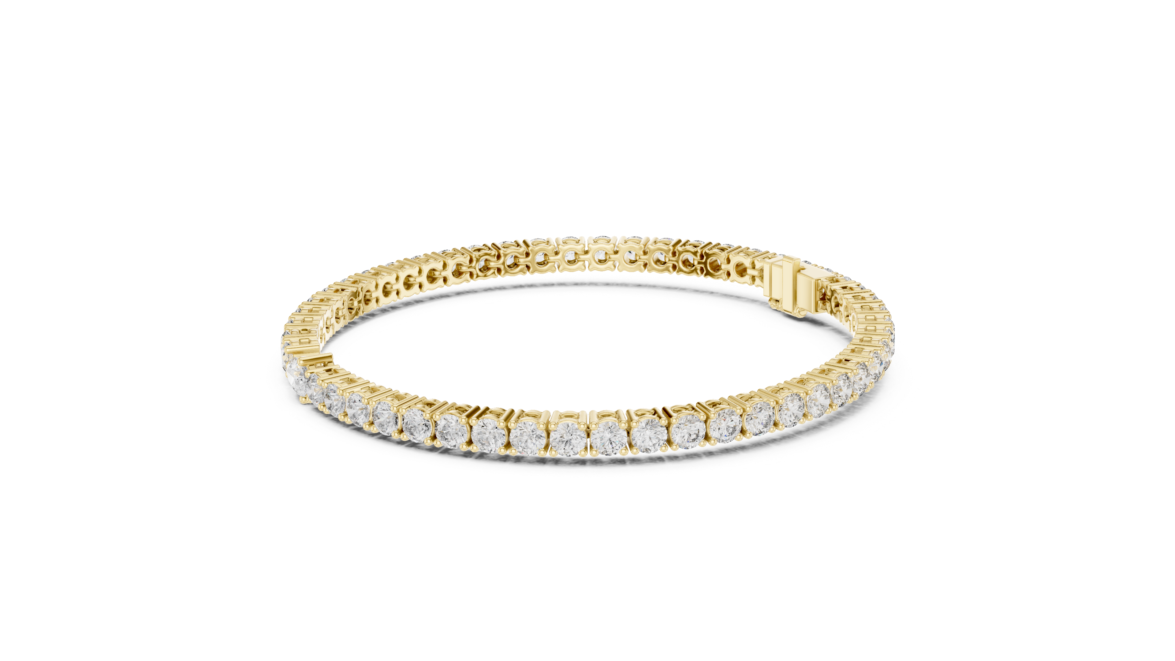 925 Silver Certified Moissanite Tennis Bracelet 14K Gold Plated