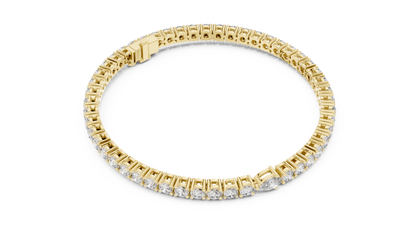 925 Silver Certified Moissanite Tennis Bracelet 14K Gold Plated