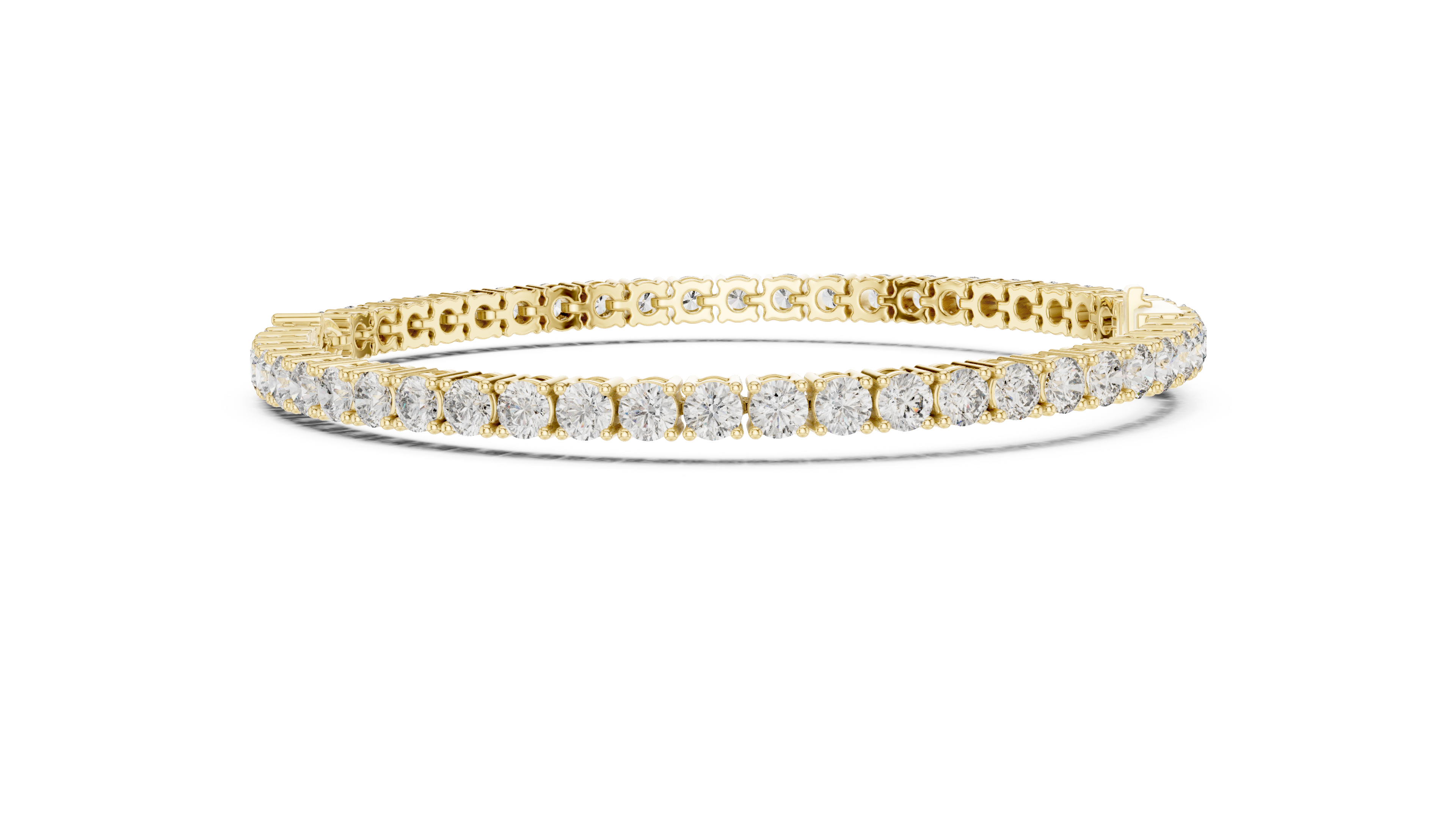 925 Silver Certified Moissanite Tennis Bracelet 14K Gold Plated