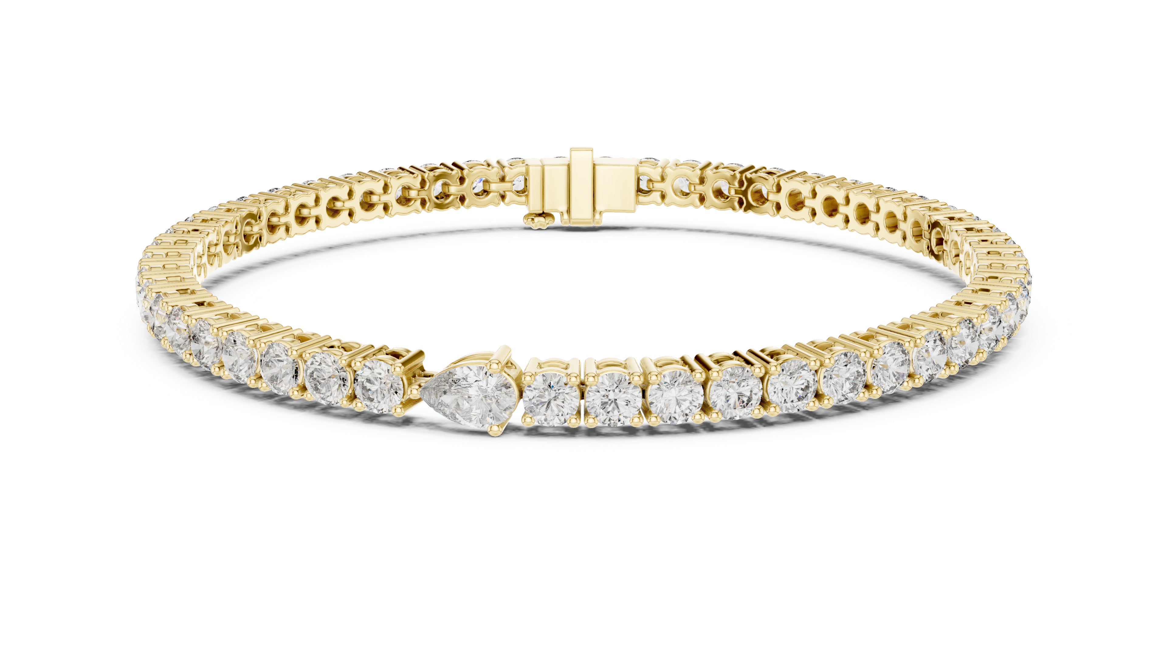 925 Silver Certified Moissanite Tennis Bracelet 14K Gold Plated
