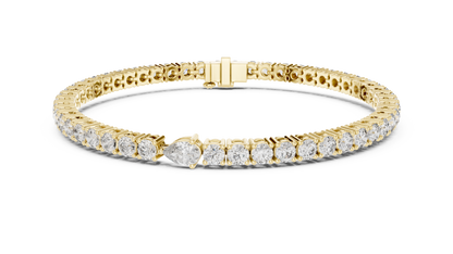 925 Silver Certified Moissanite Tennis Bracelet 14K Gold Plated