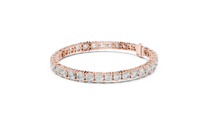 925 Silver Certified Moissanite Tennis Bracelet 14K Gold Plated