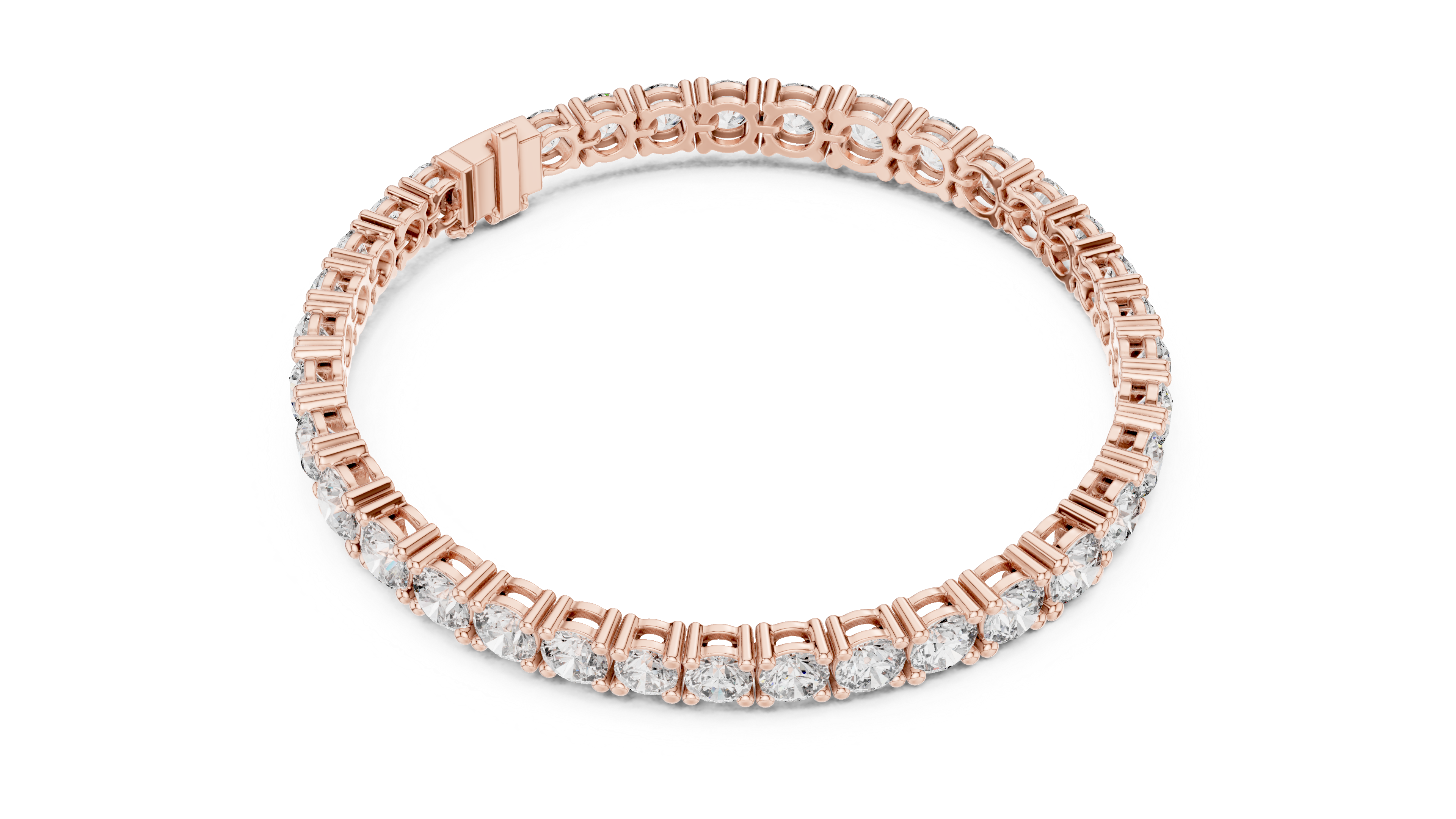 925 Silver Certified Moissanite Tennis Bracelet 14K Gold Plated