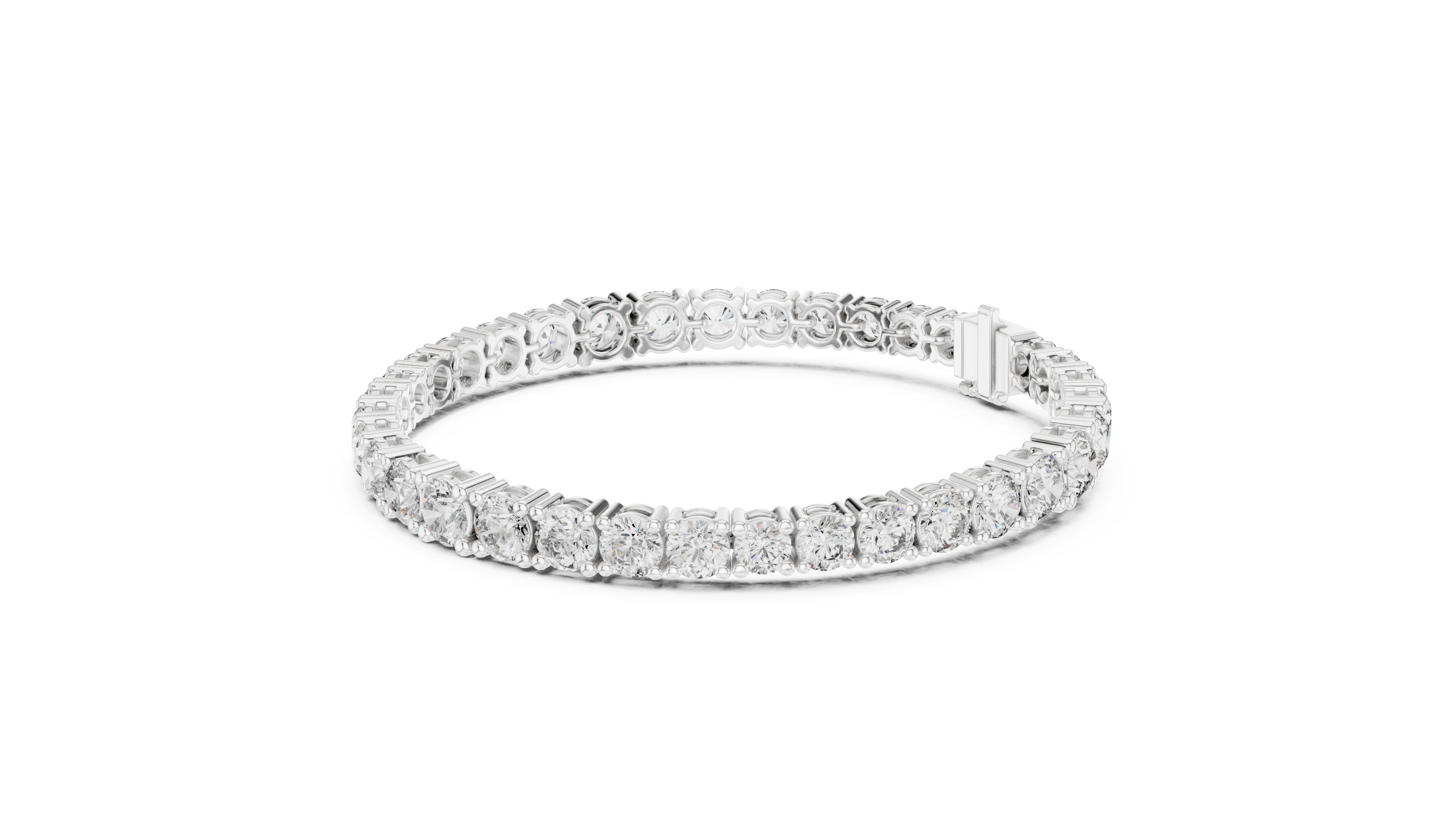 925 Silver Certified Moissanite Tennis Bracelet 14K Gold Plated