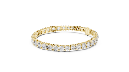 925 Silver Certified Moissanite Tennis Bracelet 14K Gold Plated