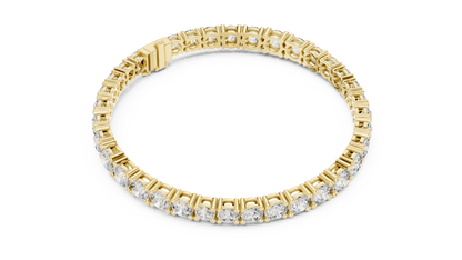 925 Silver Certified Moissanite Tennis Bracelet 14K Gold Plated