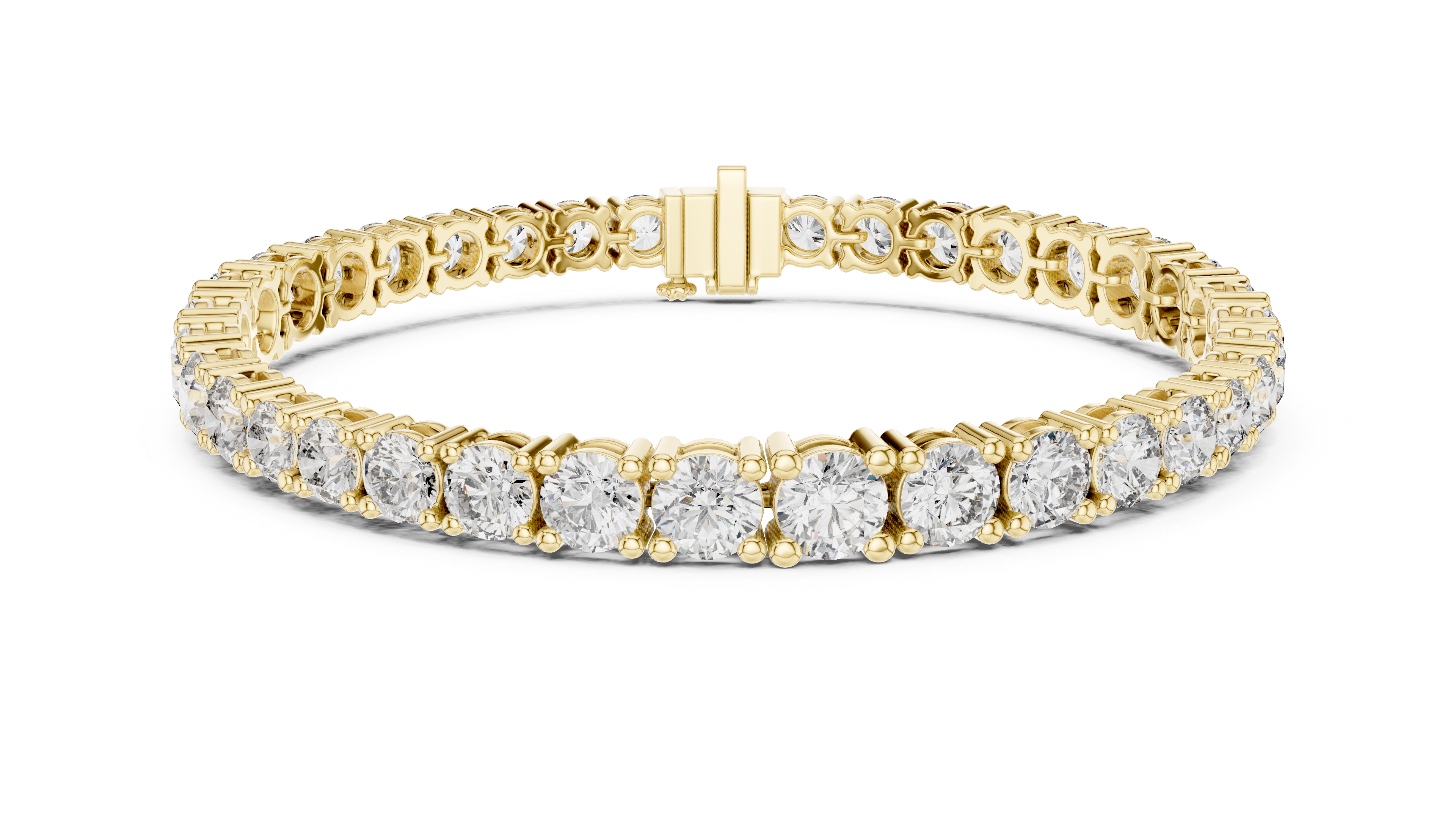 925 Silver Certified Moissanite Tennis Bracelet 14K Gold Plated