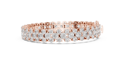 925 Silver Floral Cluster Moissanite Tennis Bracelet 14K Gold Plated