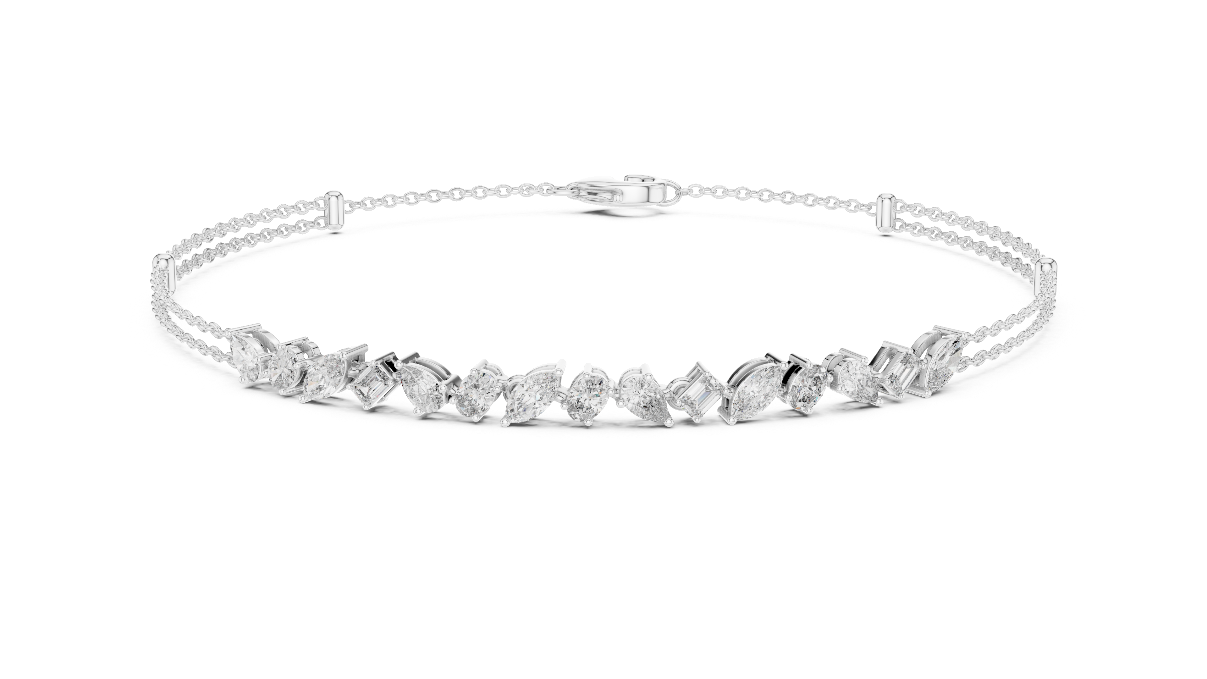 RKC 925 Sterling Silver 0,39Ct Moissanite női karkötő 14K sárga aranyozott, 11,50g