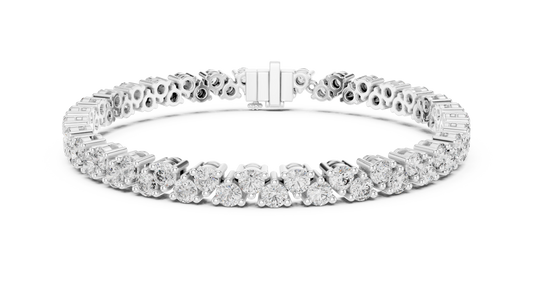 925 Silver Round Cut Moissanite Tennis Bracelet – 14K Gold Plated