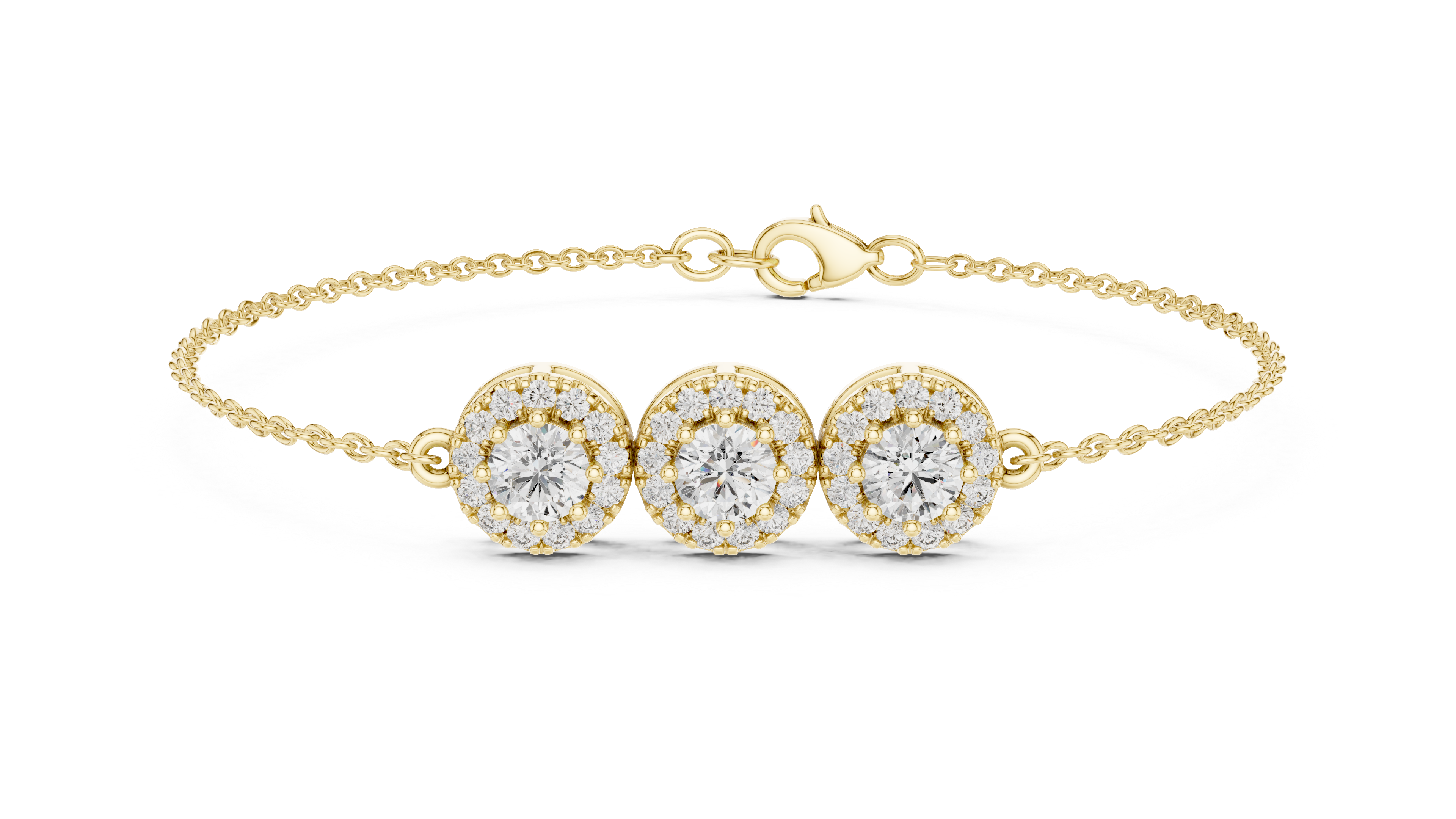 RKC 925 Sterling Silver 0,39Ct Moissanite női karkötő 14K sárga aranyozott, 11,50g