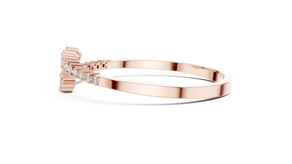 925 Silver Graduated Moissanite Open Cuff Bangle Bracelet – 14K Gold Plated